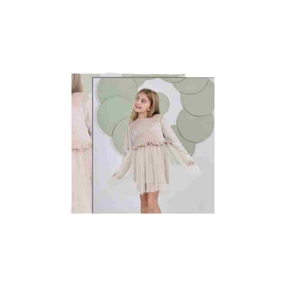 plisana elegantna haljinica za devojčice ružičasta boja