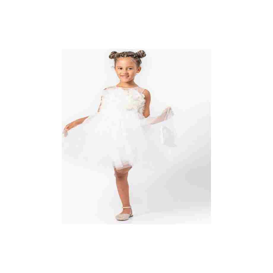 elegantna haljinica 6-9 godina bela bliži prikaz