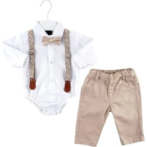 bodi 06-18mes elegantni komplet-dečija odeća elegantni bodi komplet za bebe sa košuljom pantalonama tregerima i
