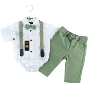 bodi 06-18mes elegantni komplet-dečija odeća elegantni bodi komplet za bebe sa košuljom pantalonama tregerima