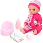 Beba 30cm u ciklama odelcetu koja pije i piški Beba 30cm u ciklama odelcetu koja pije i piški