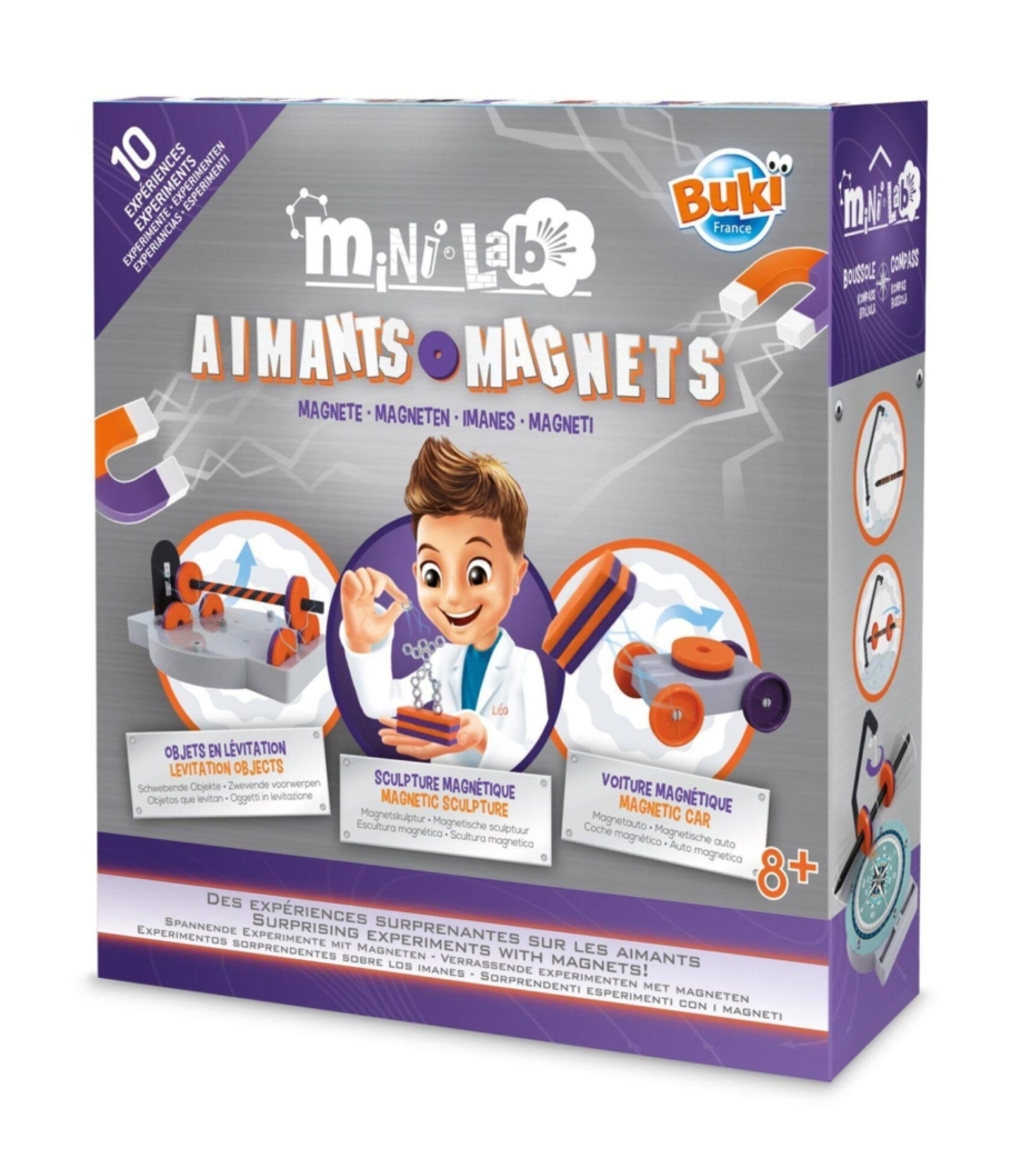 Mini lab magneta – Buki Mini lab magneta Buki — komplet sa štapnim magnetom i potkovicom za decu