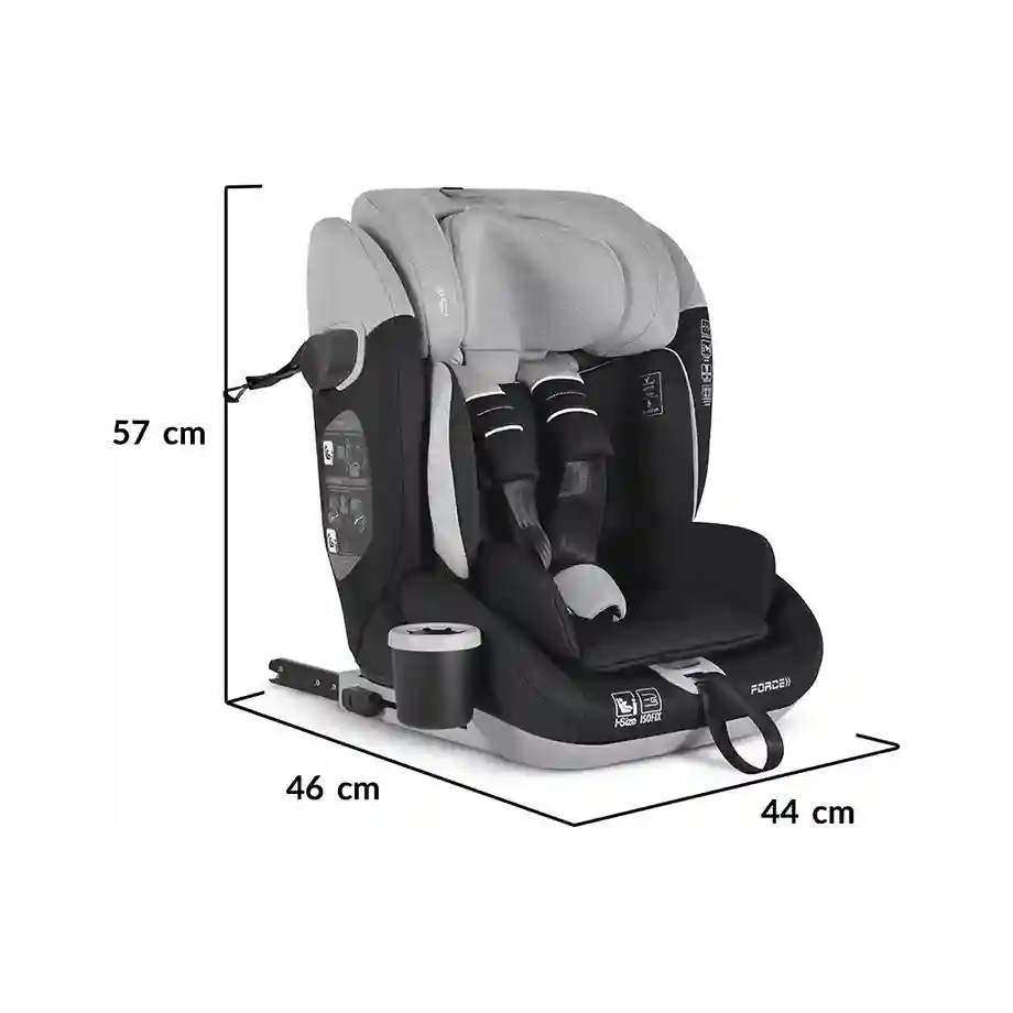 AUTO SEDIŠTE CANGAROO Force 76-150 cm – Grey Auto sediste Force 76 150 cm Grey dimenzije