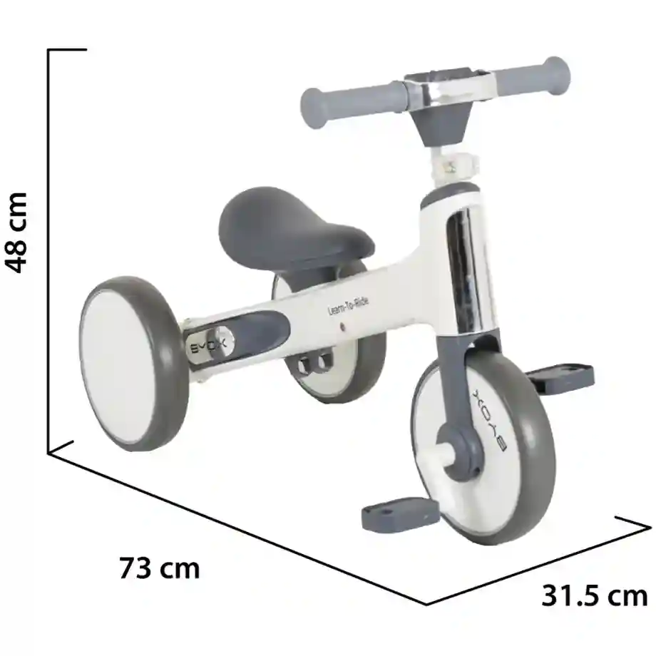 BYOX Balance Bike Learn to Ride 2in1 White dimenzije 1