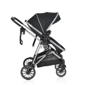 KOMBINOVANA KOLICA ZA BEBE Kali Black Kolica Kali black sa bočne strane, aluminijumski ram
