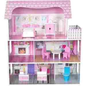 DRVENA KUCICA ZA LUTKE 8 DELOVA