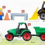 Lena farma set sa dva traktora, konjićem, čunjevima i figurama