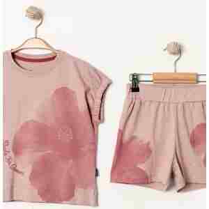 Komplet za devojčice - majica i šorc u roze boji
