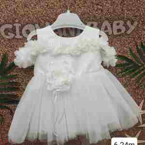 Bela elegantna haljina za devojčice sa 3D cvetovima