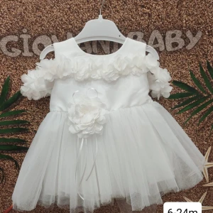 Bela elegantna haljina za devojčice sa 3D cvetovima