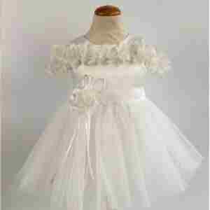 Elegantna bela haljinica sa cvetićima za devojčice