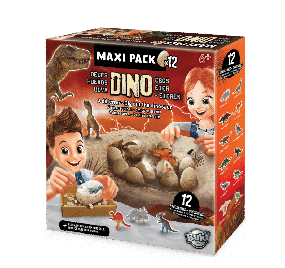 Dino jaja Buki — maxi pak sa 12 gipsanih jaja i alatom za iskopavanje