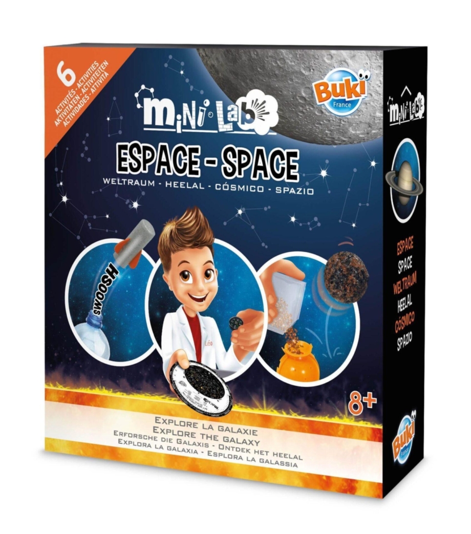 Mini lab svemir - Buki Mini lab svemir Buki — komplet za šest svemirskih eksperimenata za decu 8+