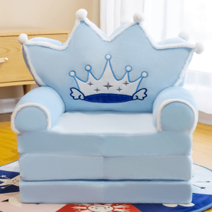 foteljica za decu plava boja BLUE PRINCE CROWN