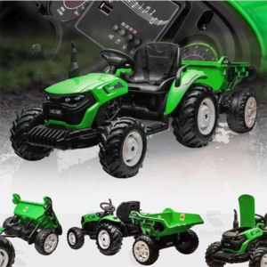 Dečiji električni traktor sa prikolicom i daljinskim upravljacem-2219 traktor sa daljinskim upravljacem na akumulator , na baterije , sa prikolicom