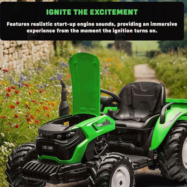 traktor sa daljinskim upravljacem na akumulator , na baterije , sa prikolicom