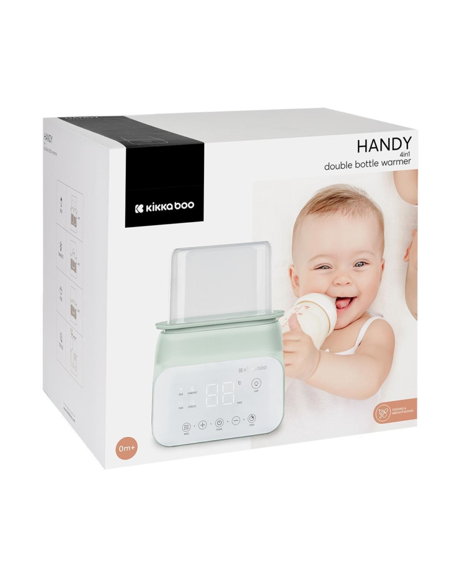 KIKKA BOO Dvostruki grejač za flašice sa sterilizatorom 4in1 HANDY mint Dvostruki-grejac-za-flasice-sa-sterilizatorom-4in1-Handy-mint-za-bebe-flasice-kasice