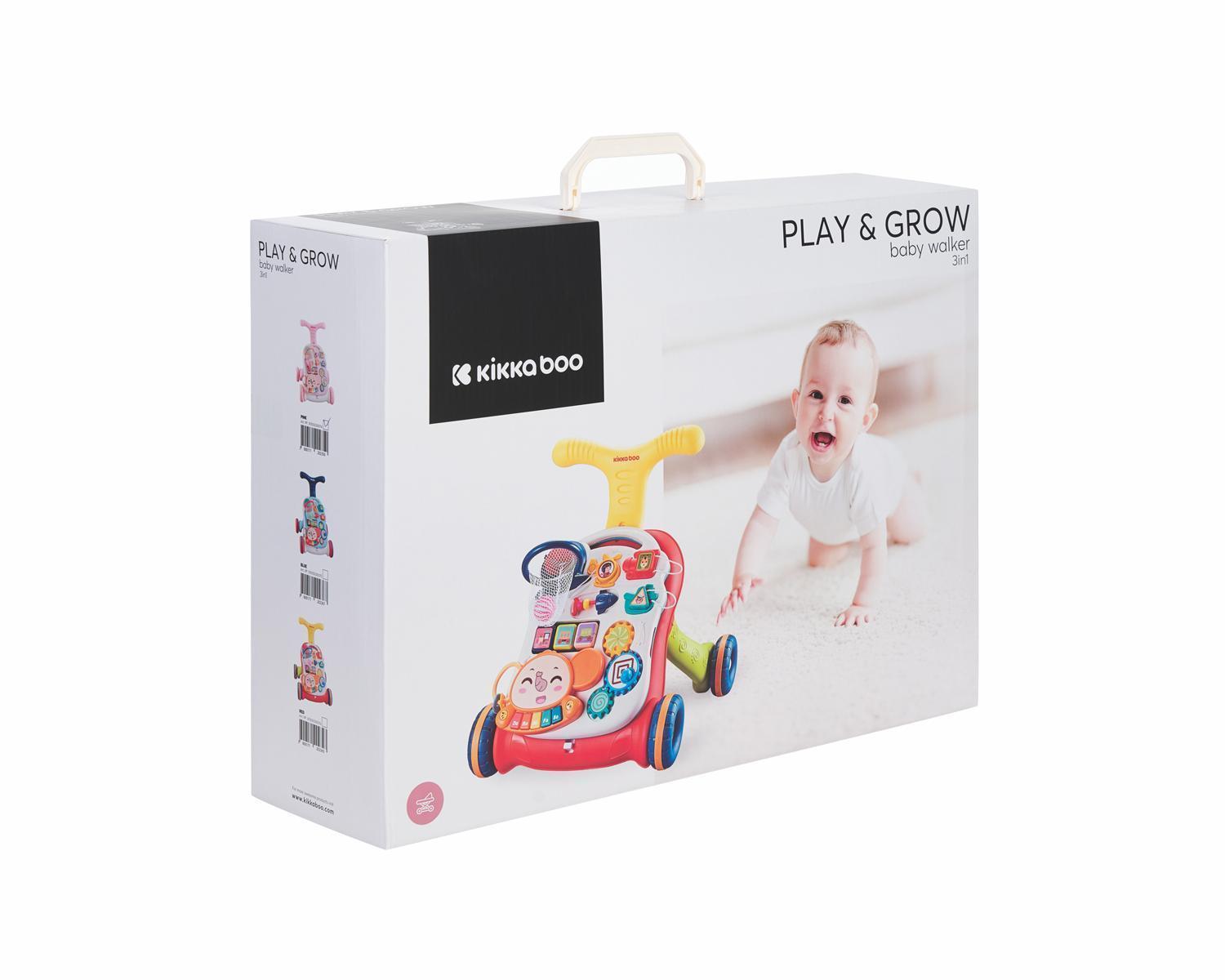 KIKKA BOO Guralica/Hodalica PLAY & GROW 2in1 red KIKKA BOO Guralica/Hodalica PLAY & GROW 2in1 red