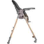 KIKKA BOO Hranilica OLIVE wood dekor dark grey hranilica za bebe KIKKA BOO u tamno sivoj boji pogled sa strane