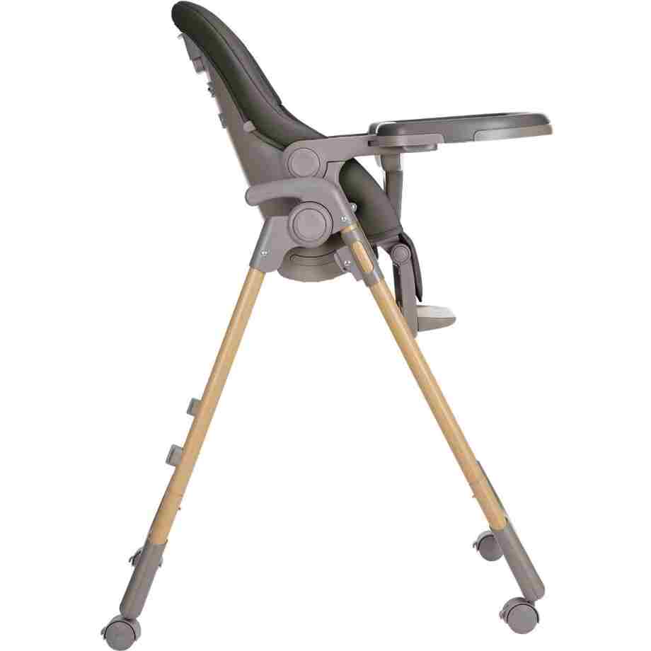 KIKKA BOO Hranilica OLIVE wood dekor dark grey hranilica za bebe KIKKA BOO u tamno sivoj boji tekstura materijala