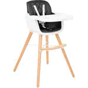 KIKKA BOO Hranilica WOODY 2in1 black