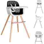KIKKA BOO Hranilica WOODY 2in1 black - Slika 7