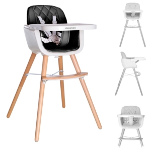 KIKKA BOO Hranilica WOODY 2in1 black - Slika 7