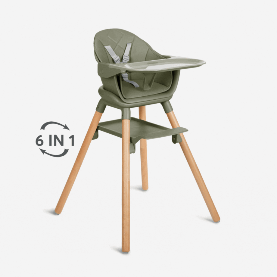 KIKKA BOO Hranilica WOODY 6in1 army green