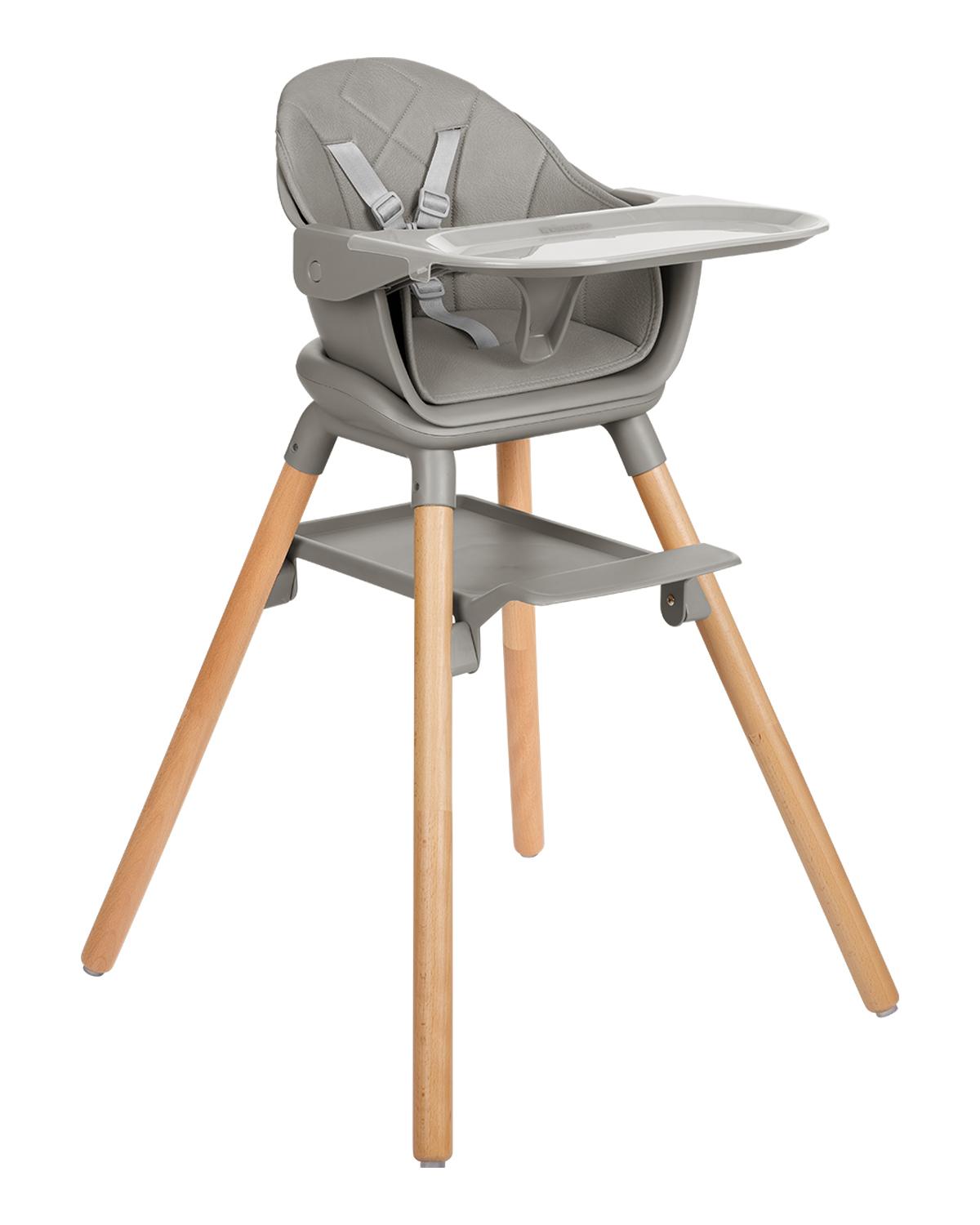 KIKKA BOO Hranilica WOODY 6in1 grey