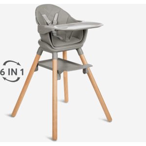 KIKKA BOO Hranilica WOODY 6in1 grey