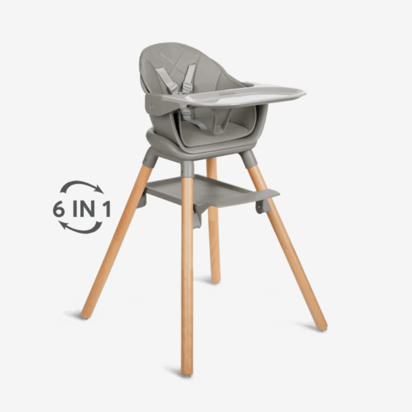 KIKKA BOO Hranilica WOODY 6in1 grey
