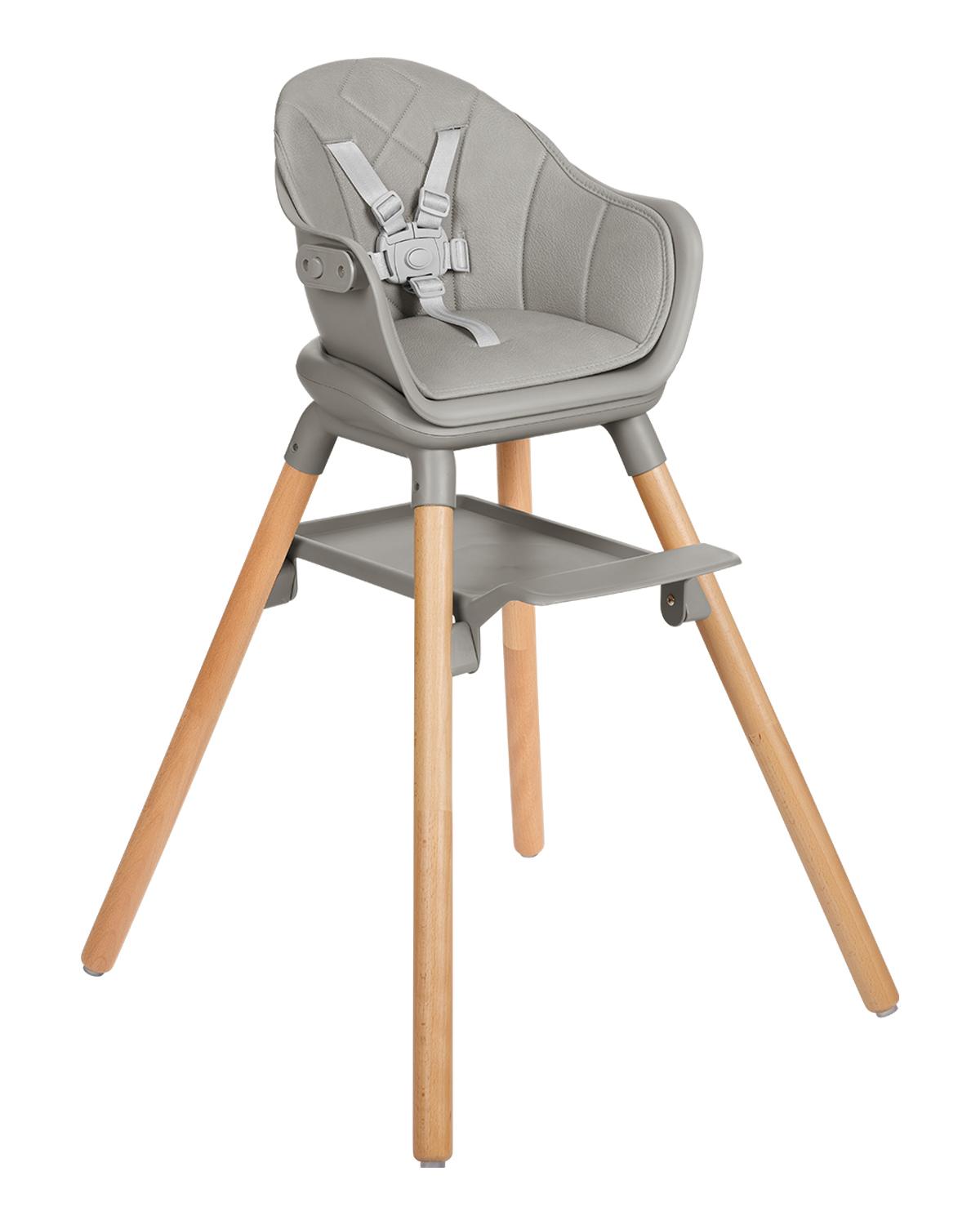 KIKKA BOO Hranilica WOODY 6in1 grey