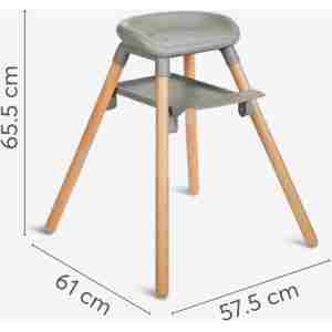 KIKKA BOO Hranilica WOODY 6in1 grey - Slika 9