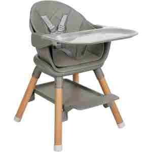 KIKKA BOO Hranilica WOODY 6in1 grey - Slika 3