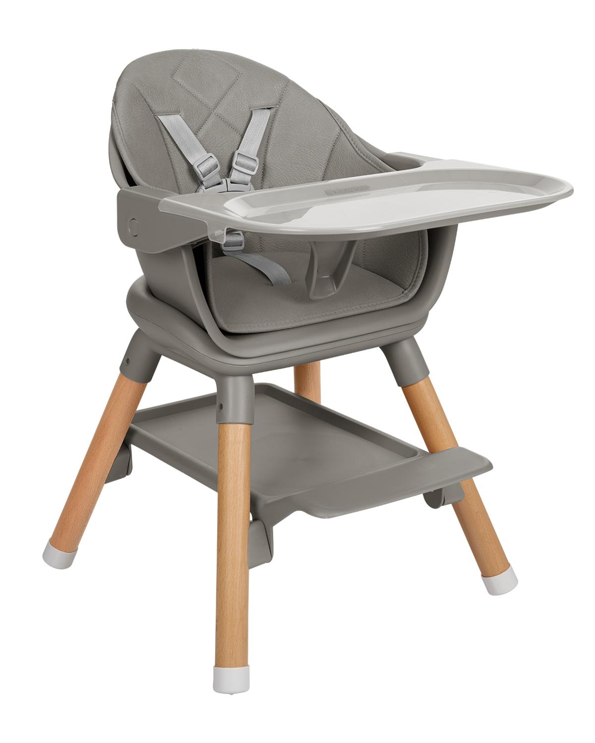 KIKKA BOO Hranilica WOODY 6in1 grey