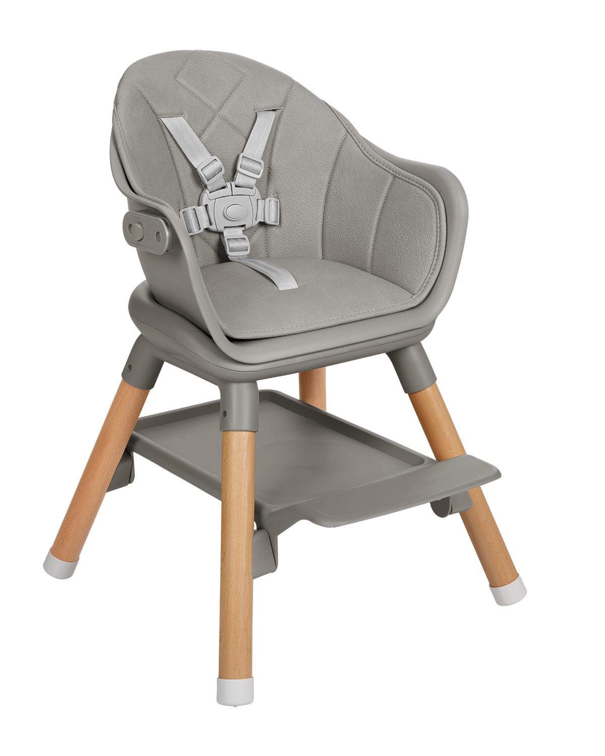 KIKKA BOO Hranilica WOODY 6in1 grey