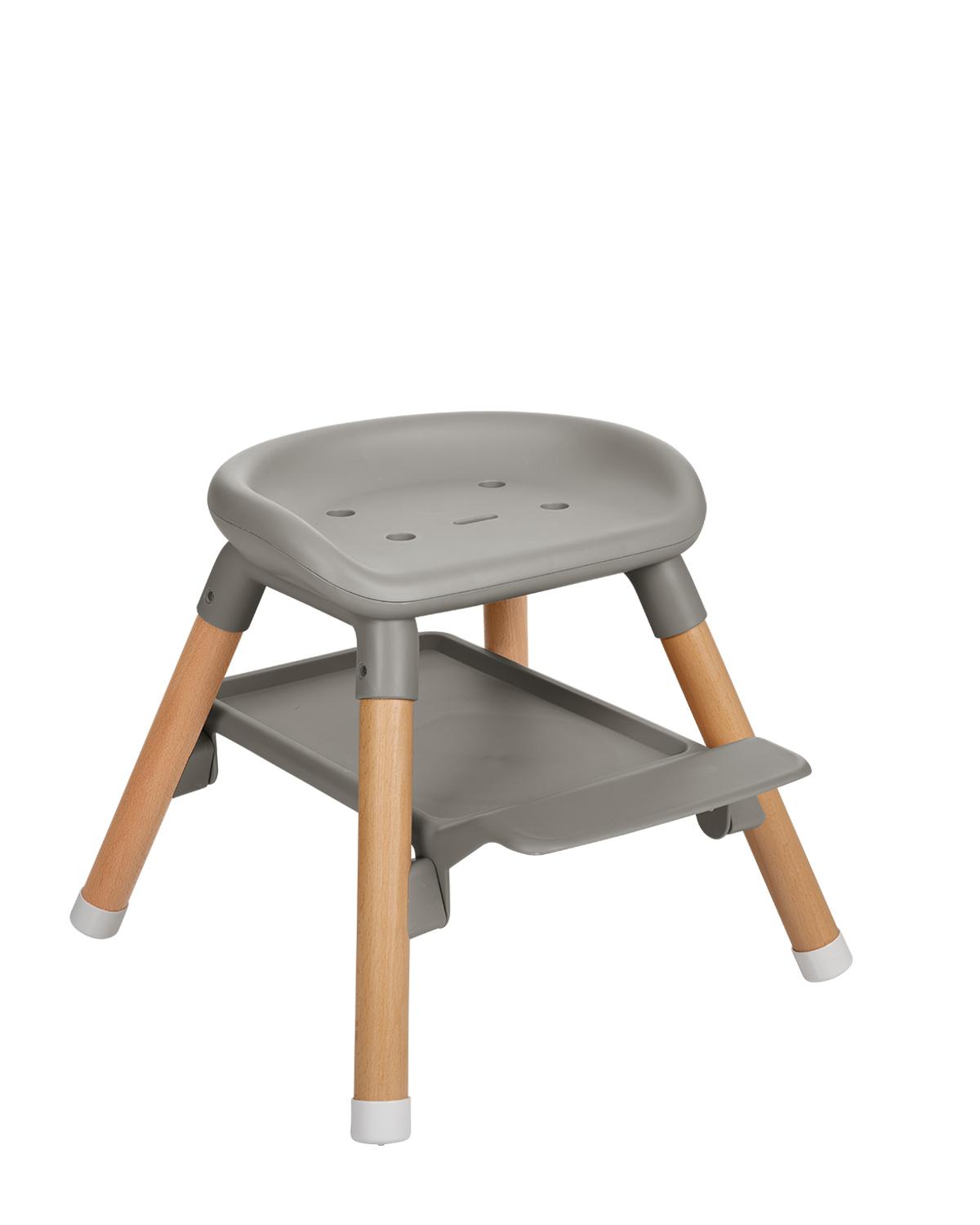 KIKKA BOO Hranilica WOODY 6in1 grey