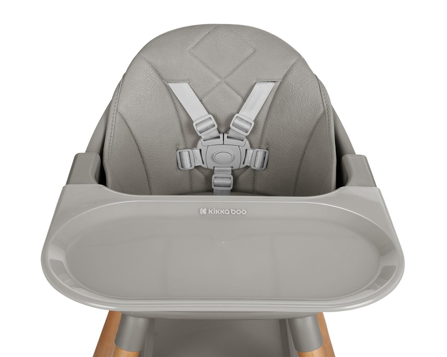 KIKKA BOO Hranilica WOODY 6in1 grey