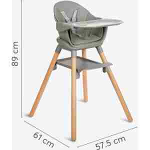 KIKKA BOO Hranilica WOODY 6in1 grey - Slika 8