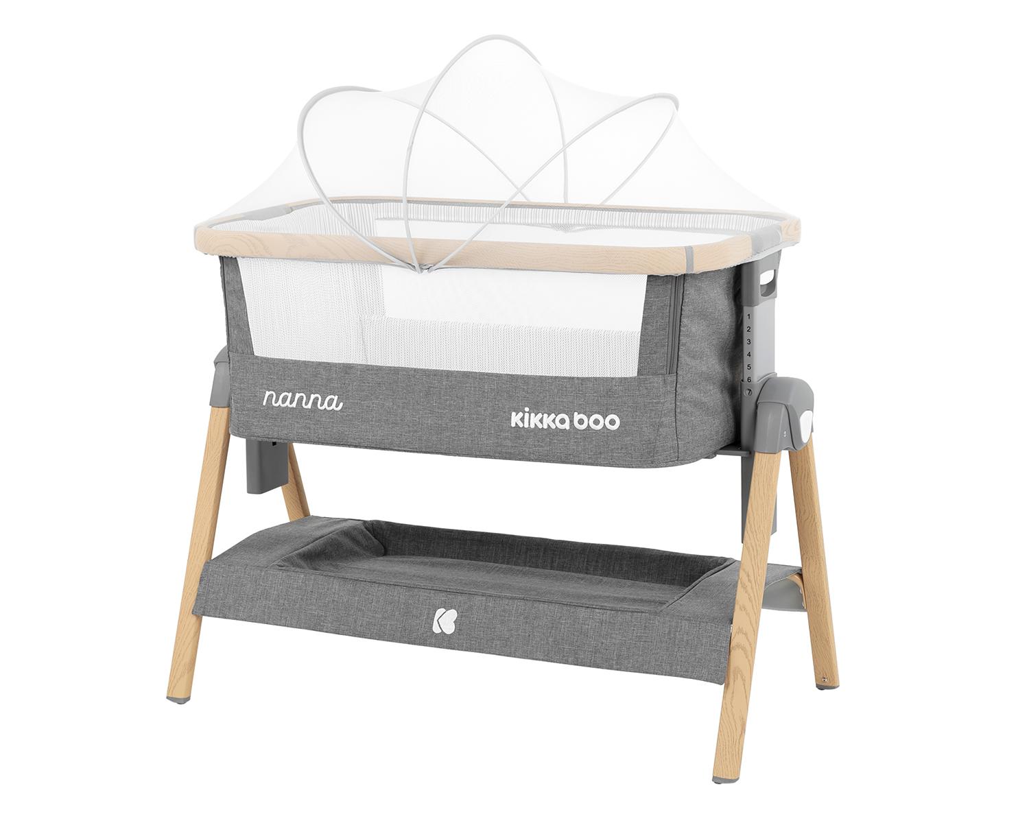 KIKKA BOO Prenosiva kolevka NANNA dark grey