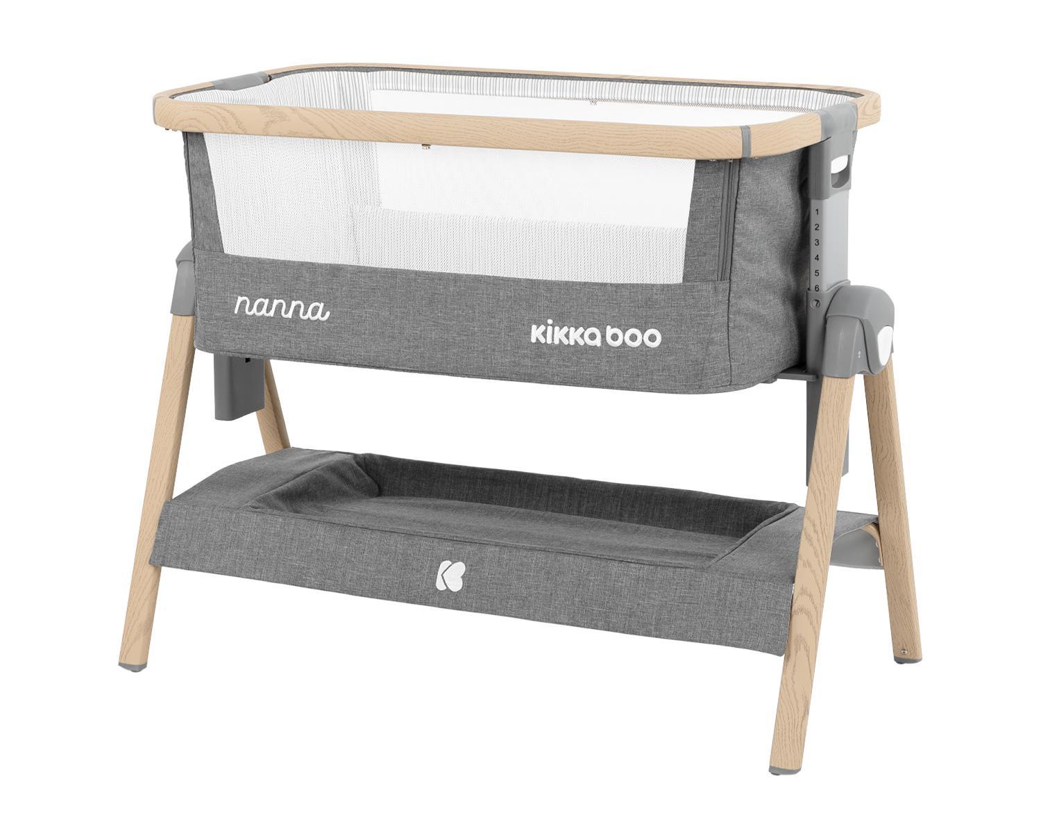 KIKKA BOO Prenosiva kolevka NANNA dark grey