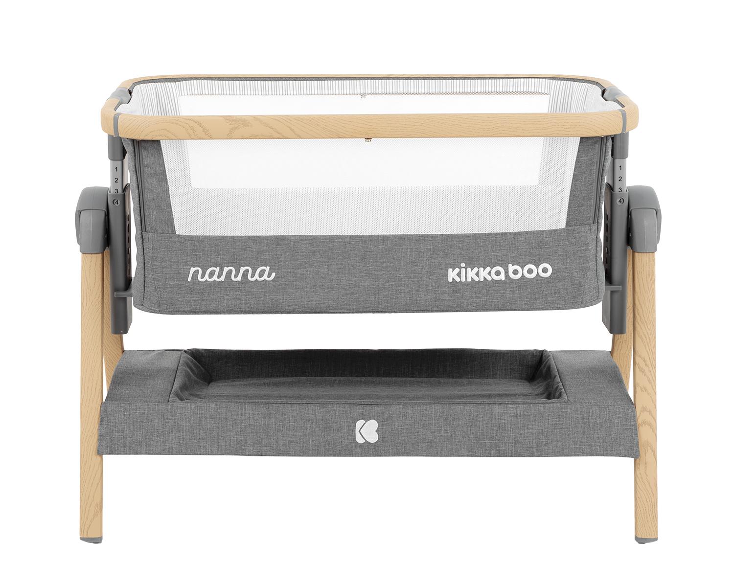KIKKA BOO Prenosiva kolevka NANNA dark grey