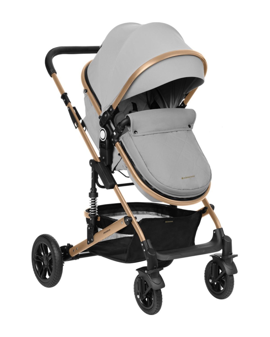 Kikka Boo kolica Amaia premium light grey sa nadstrešnicom i prozorom za nadgledanje