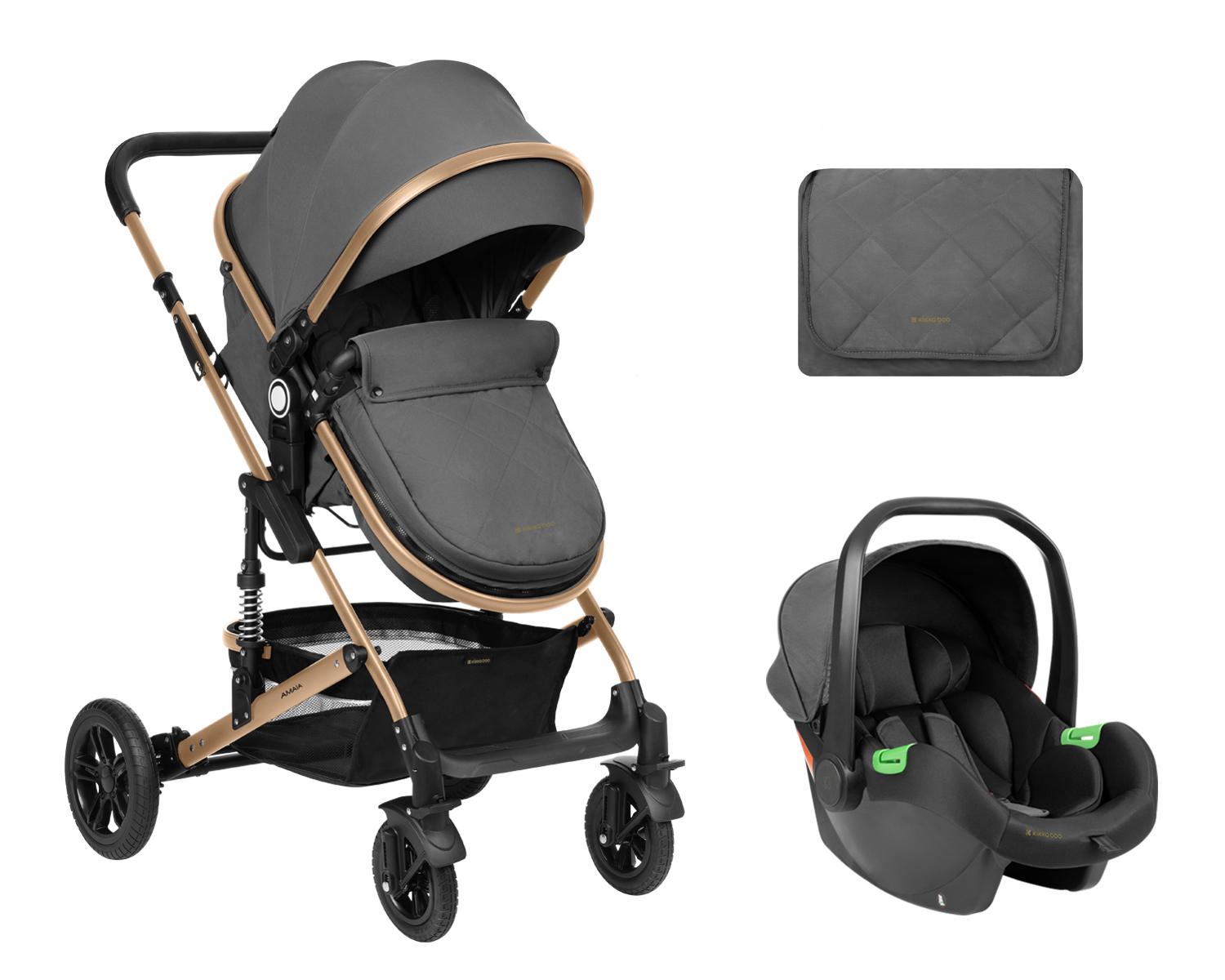 Kolica AMAIA premium set 2in1 sa I-SIZE autosedištem dark grey Kolica AMAIA premium set 2in1 sa I-SIZE autosedištem dark grey