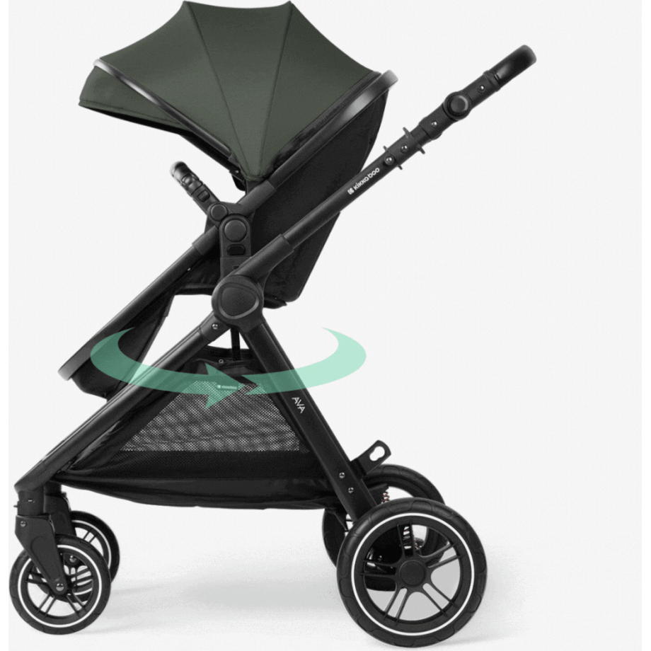Kolica AVA army green set 3in1 sa I SIZE autosedistem i tvrdom korpom