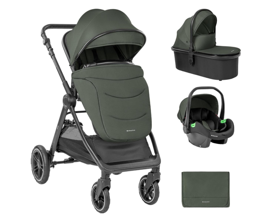 Kolica AVA 3in1 set sa I-SIZE autosedištem i tvrdom korpom army green