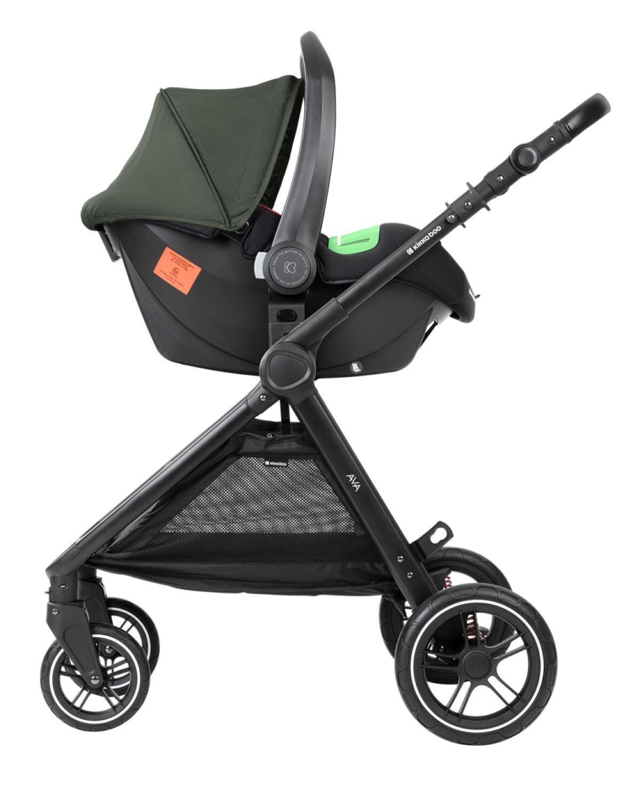 KIKKA BOO Kolica AVA 3in1 set sa I-SIZE autosedištem i tvrdom korpom army green