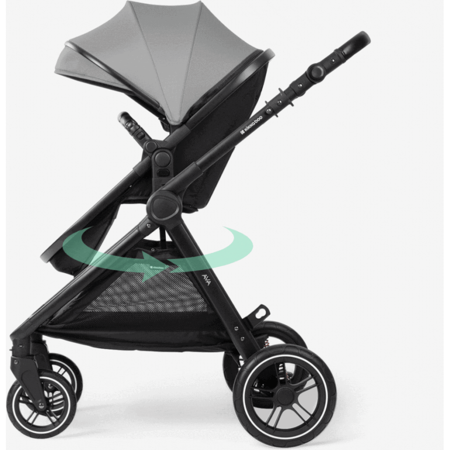 Kolica AVA grey set 3in1 sa I SIZE autosedistem i tvrdom korpom