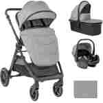 Kolica AVA 3in1 set sa I-SIZE autosedištem i tvrdom korpom grey