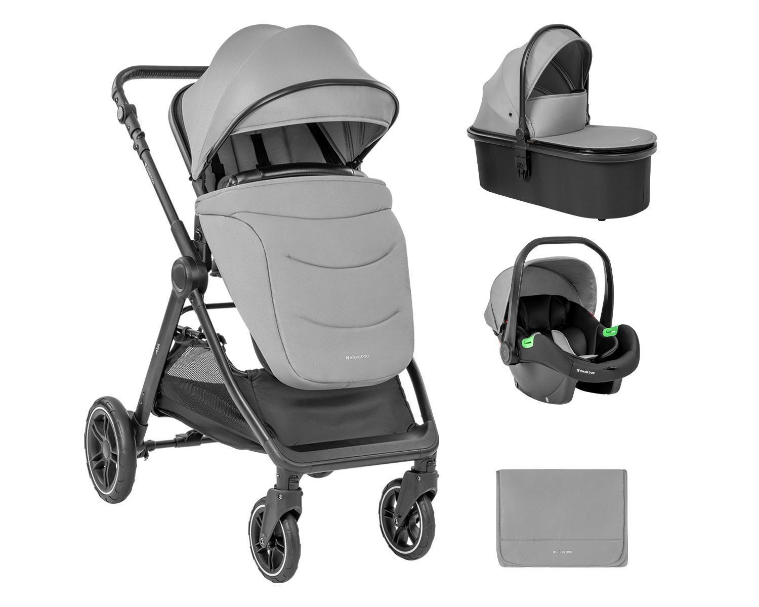 Kolica AVA 3in1 set sa I-SIZE autosedištem i tvrdom korpom grey